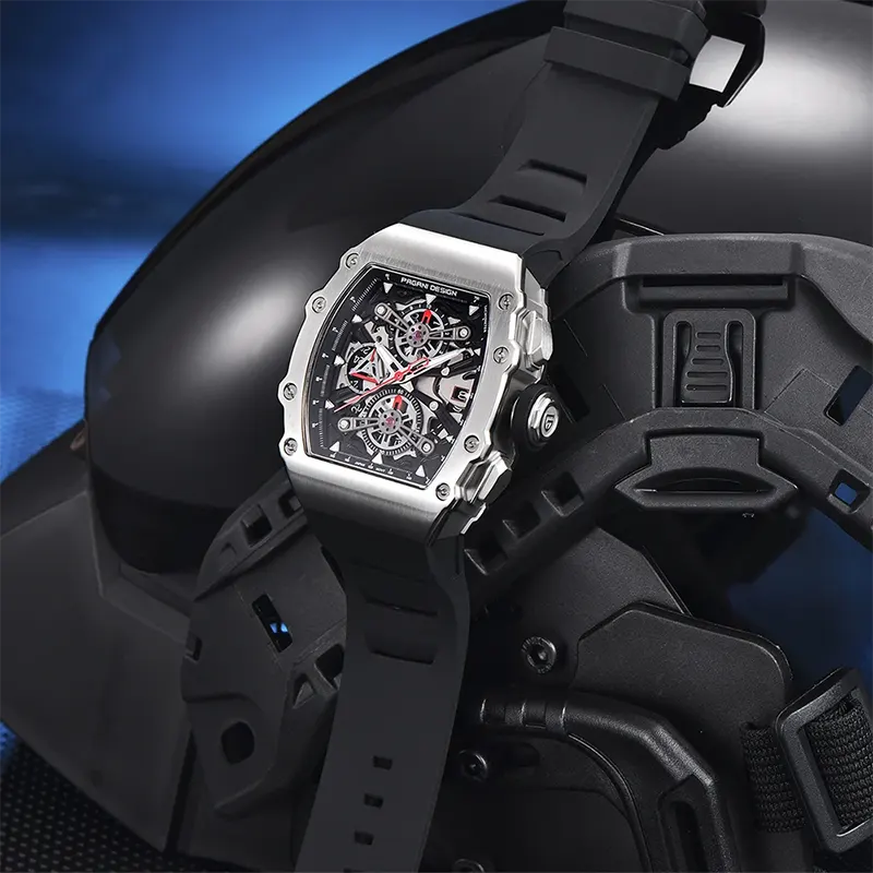 Pagani Design Chronograph Quartz Black & Silver Men's Watch- PD-YS011